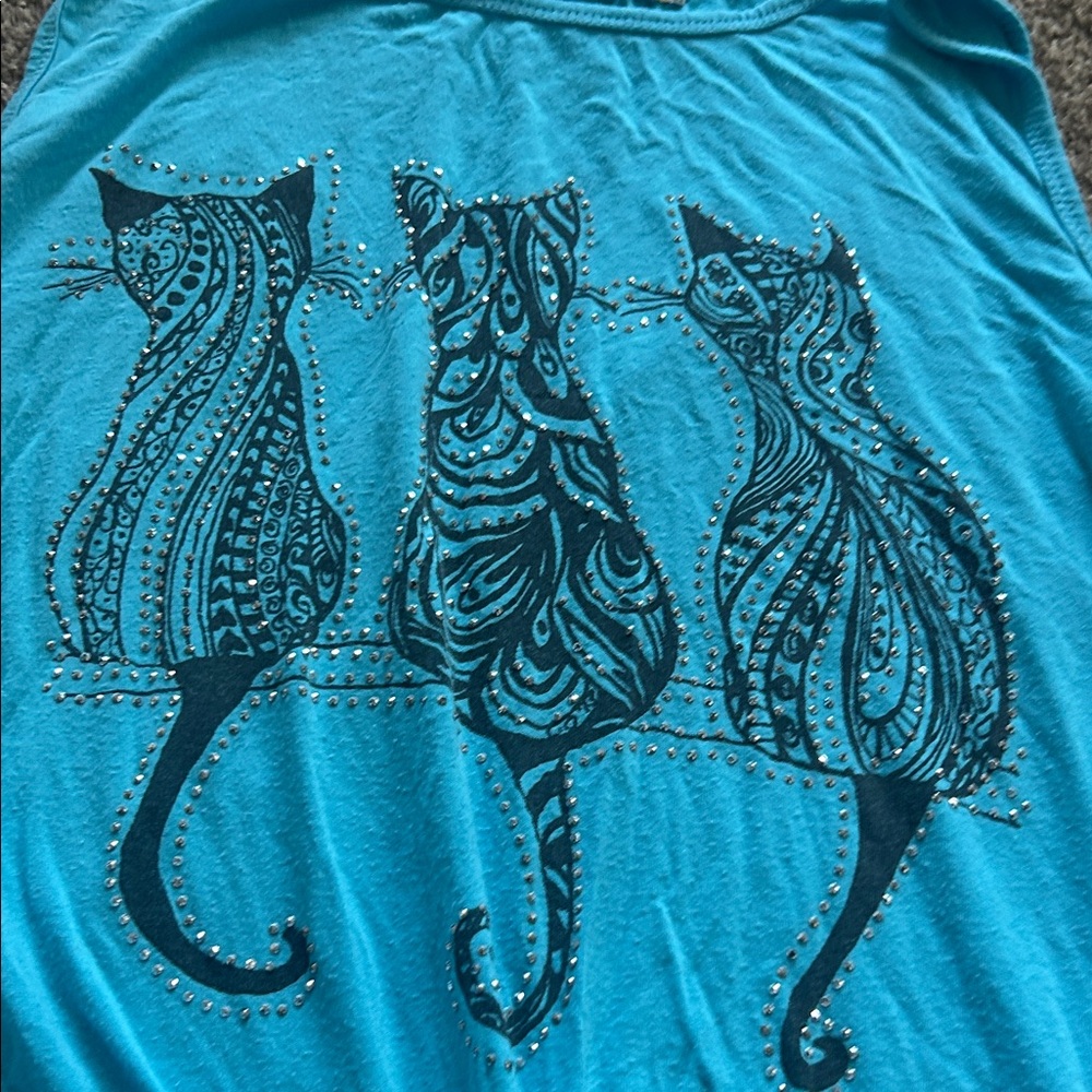 Blue Knotted tank Top